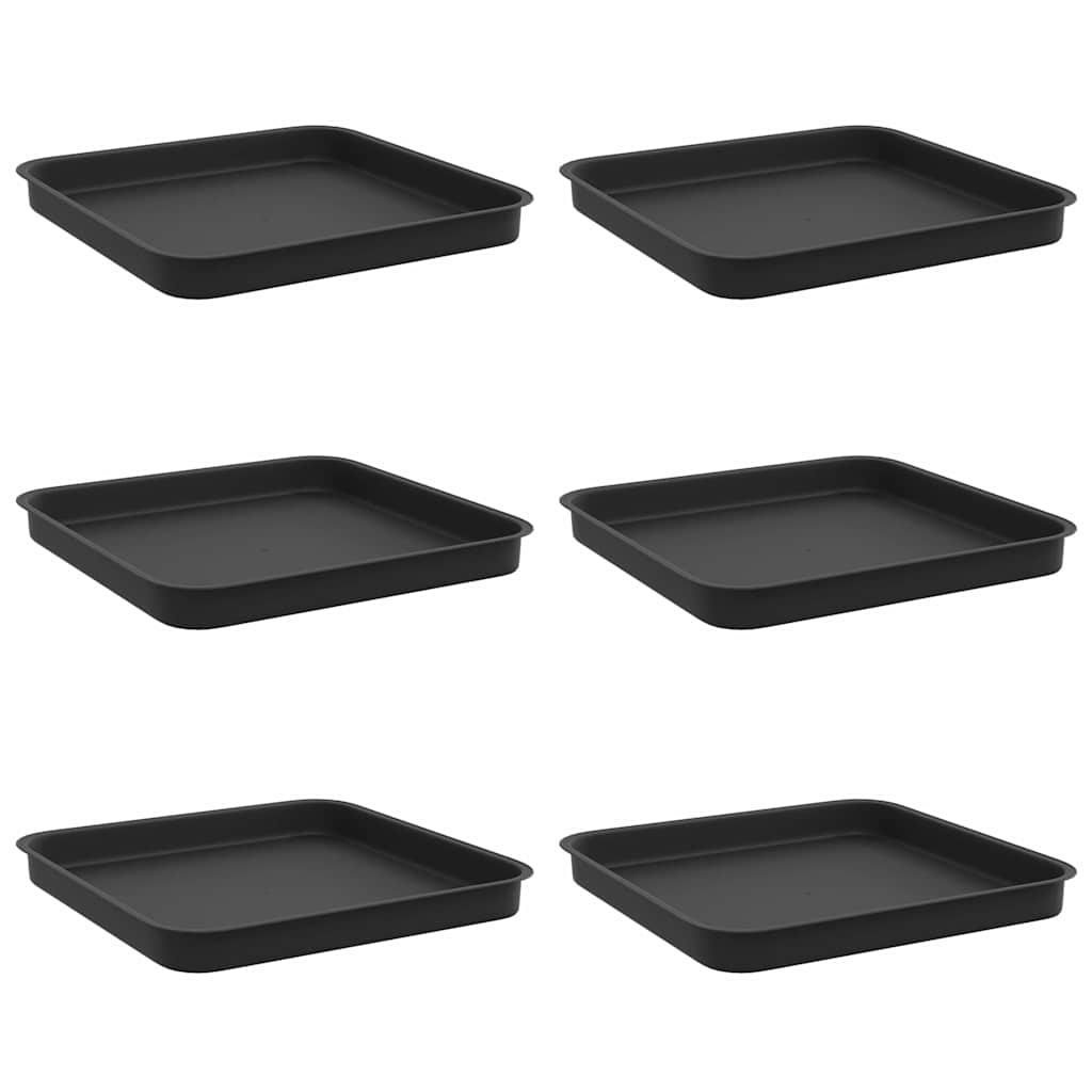 Bandeja Cuadrada Para Flores 6 Pcs Negro 25,5 X 25,5 X 2,5 Cm_0