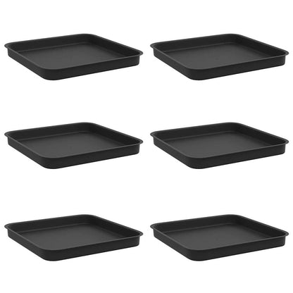 Bandeja Cuadrada Para Flores 6 Pcs Negro 25,5 X 25,5 X 2,5 Cm_0
