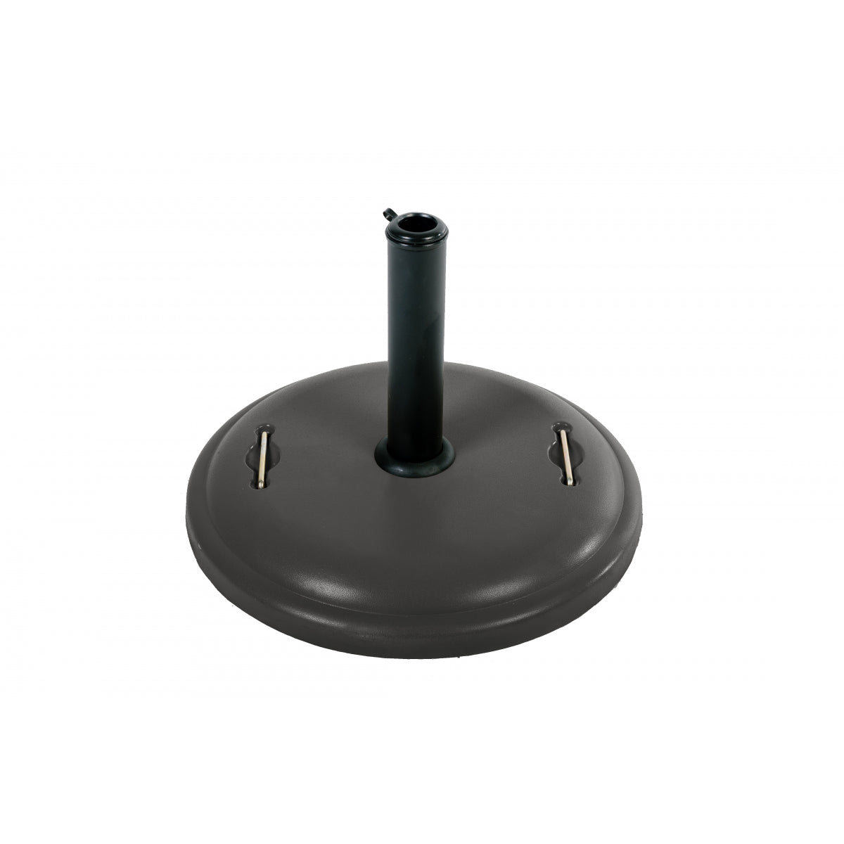 Pie De Sombrilla Redondo De Hormigón 25kg Negro Con 1 Tornillo + 1 Adaptador De Plástico + Asas Incluidas 50x7cm - Mobiliario De Jardín_0