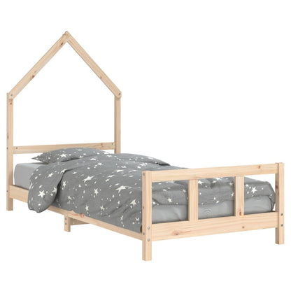 Vidaxl Estructura De Cama Infantil Madera Maciza De Pino 90x190 Cm_0