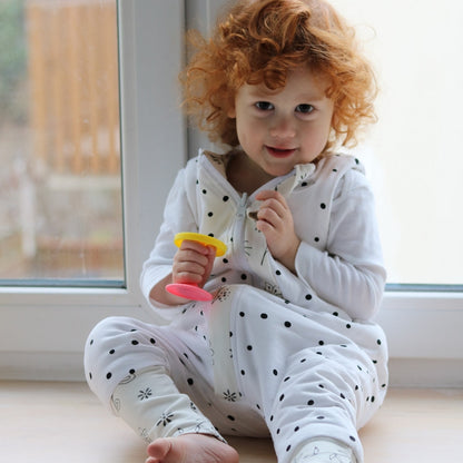 Saco De Dormir Con Pies Reversible T-m Jersey Algodón Black Dots-bloom_4