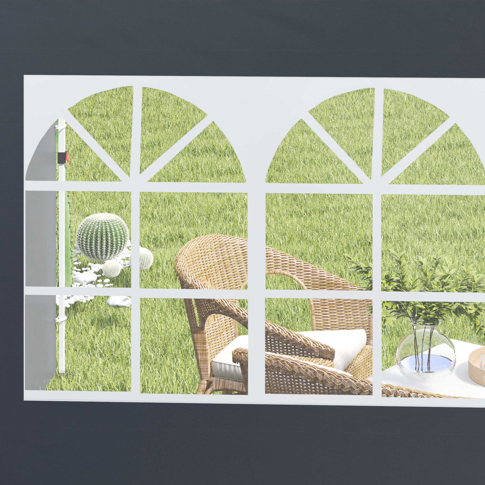 Outsunny Paredes Laterales Para Carpa De 2 Paneles 300x200 Cm Con Ventana Gris_4
