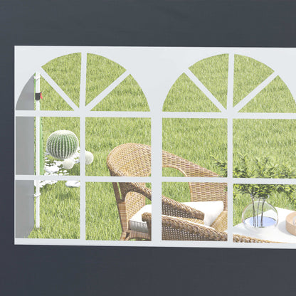 Outsunny Paredes Laterales Para Carpa De 2 Paneles 300x200 Cm Con Ventana Gris_4