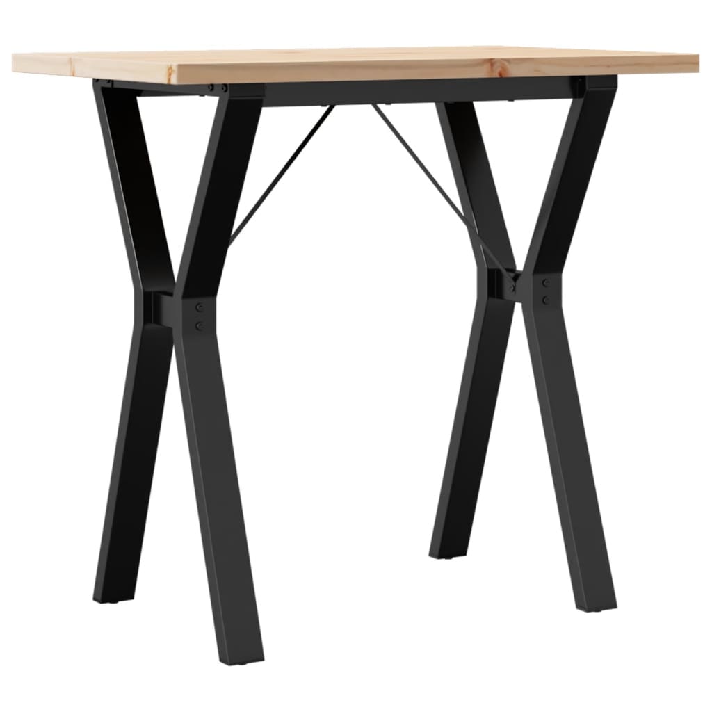 Mesa De Comedor Marco Y Madera Maciza Pino Y Acero 80x50x75,5cm_4