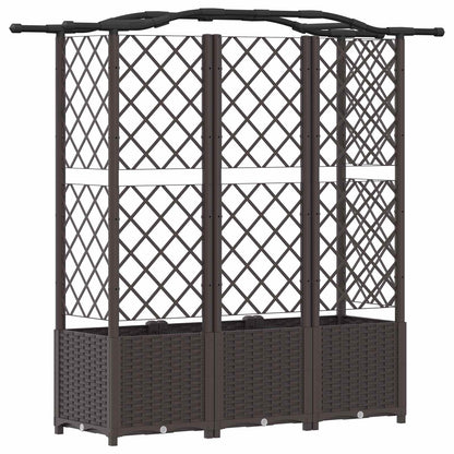 Cama Elevada Con Trellis Y Techo Marrón 163 X 40 X 138 Cm Pp_4