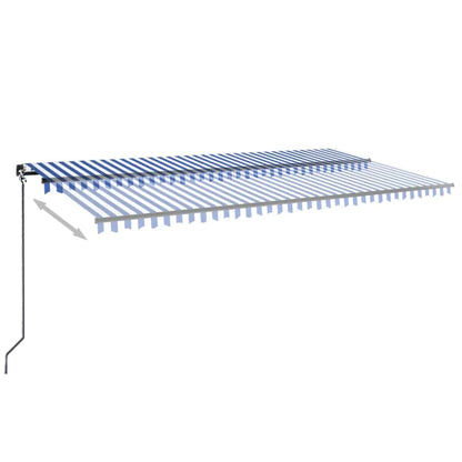 Toldo Retráctil Manual Con Luz Led Azul Y Blanco 600x300 Cm_2