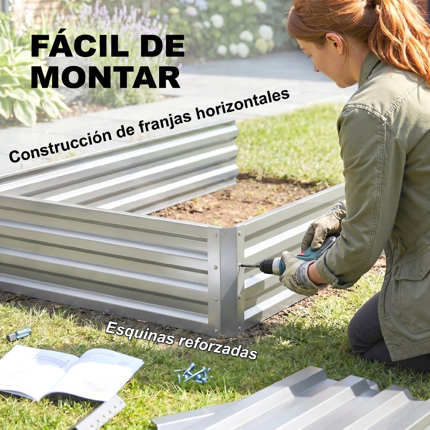 Outsunny Huerto Urbano De 2 Niveles De Acero Galvanizado_4