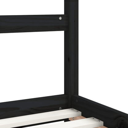 Estructura De Cama Para Niños Madera De Pino Negro 90x200 Cm / Vetonek_2