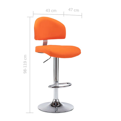 Taburete De Cocina De Cuero Sintético Naranja_5