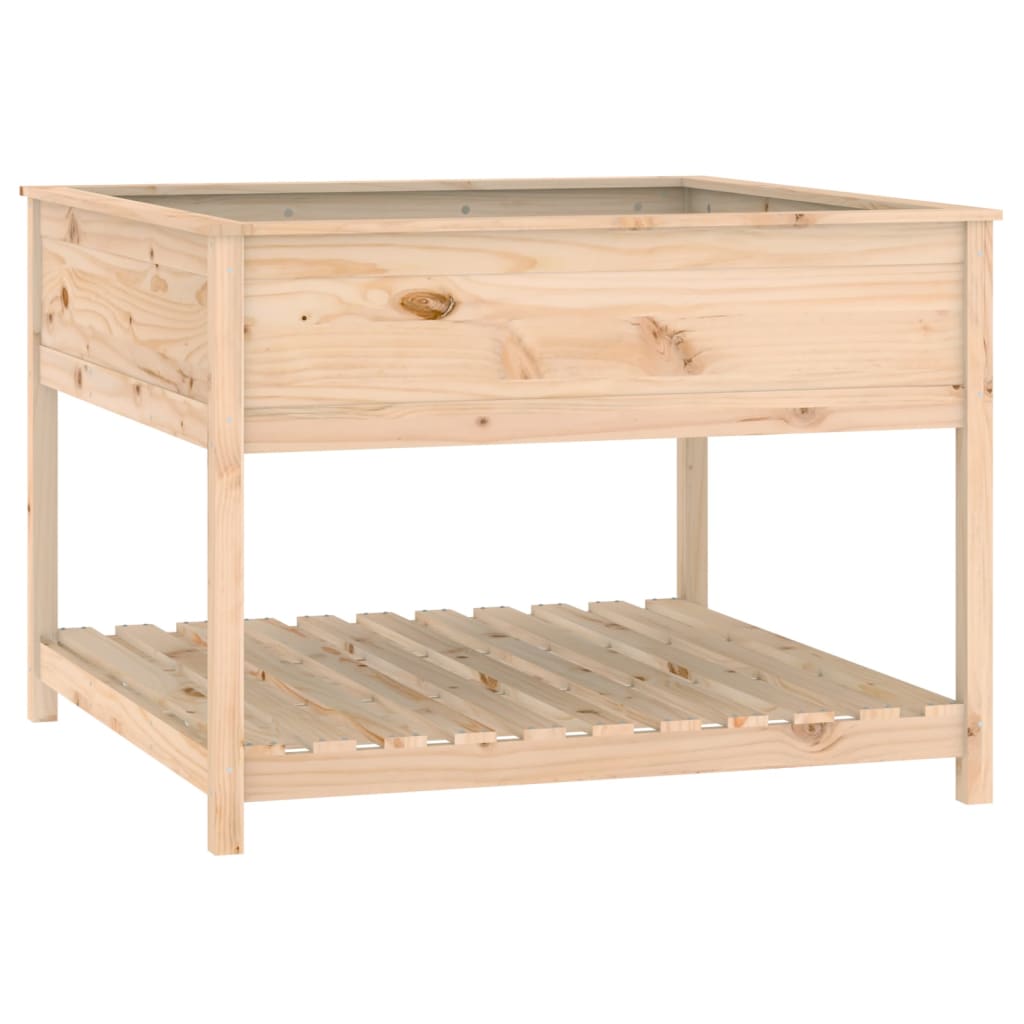 Jardinera Con Estante Madera Maciza De Pino 111,5x111,5x81 Cm_0