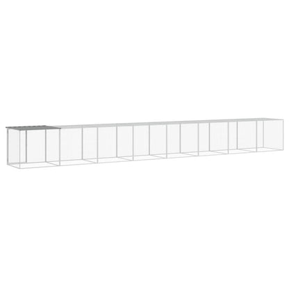 Vidaxl Gallinero Con Techo Acero Galvanizado Gris Claro 803x98x90 Cm_4