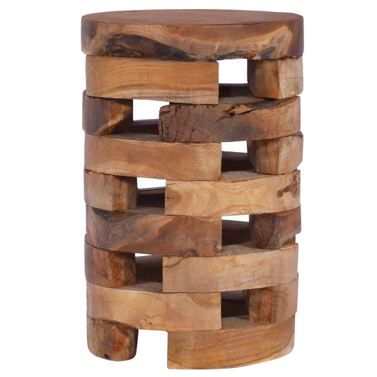 Mesita De Noche De Madera Maciza De Teca 30x30x45 Cm_0