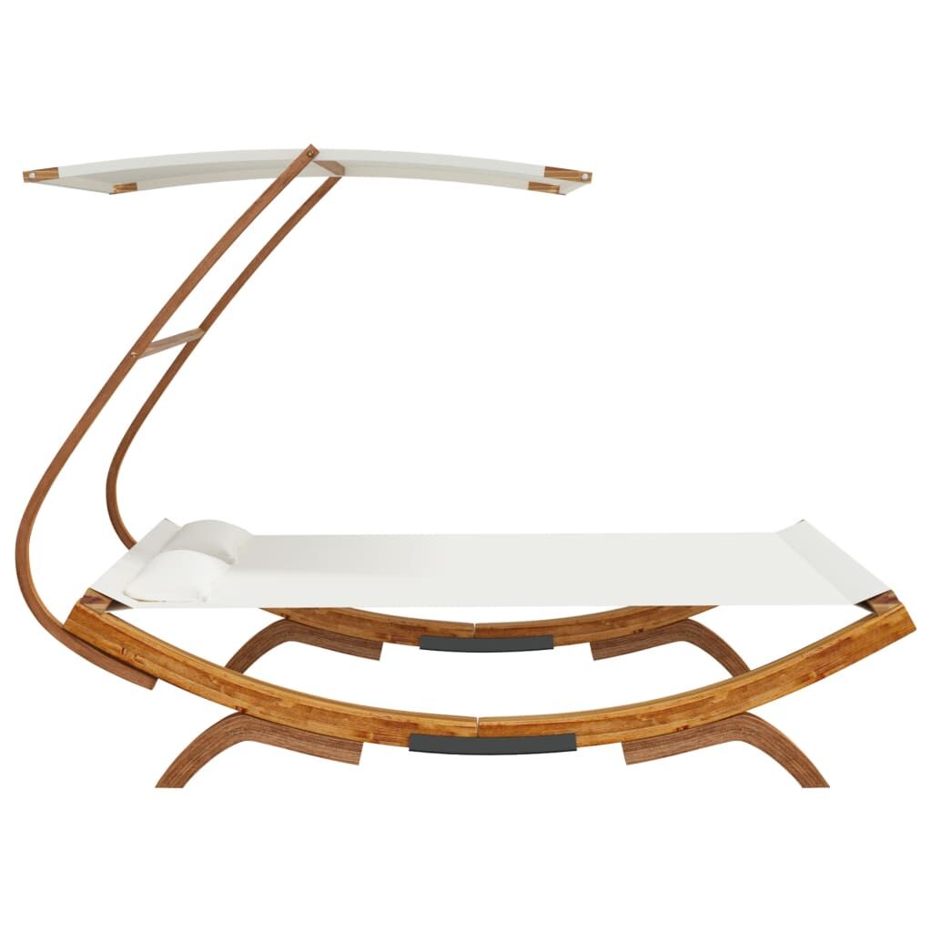 Vidaxl Tumbona Con Dosel Madera Maciza Curvada Crema 165x203x138 Cm_3