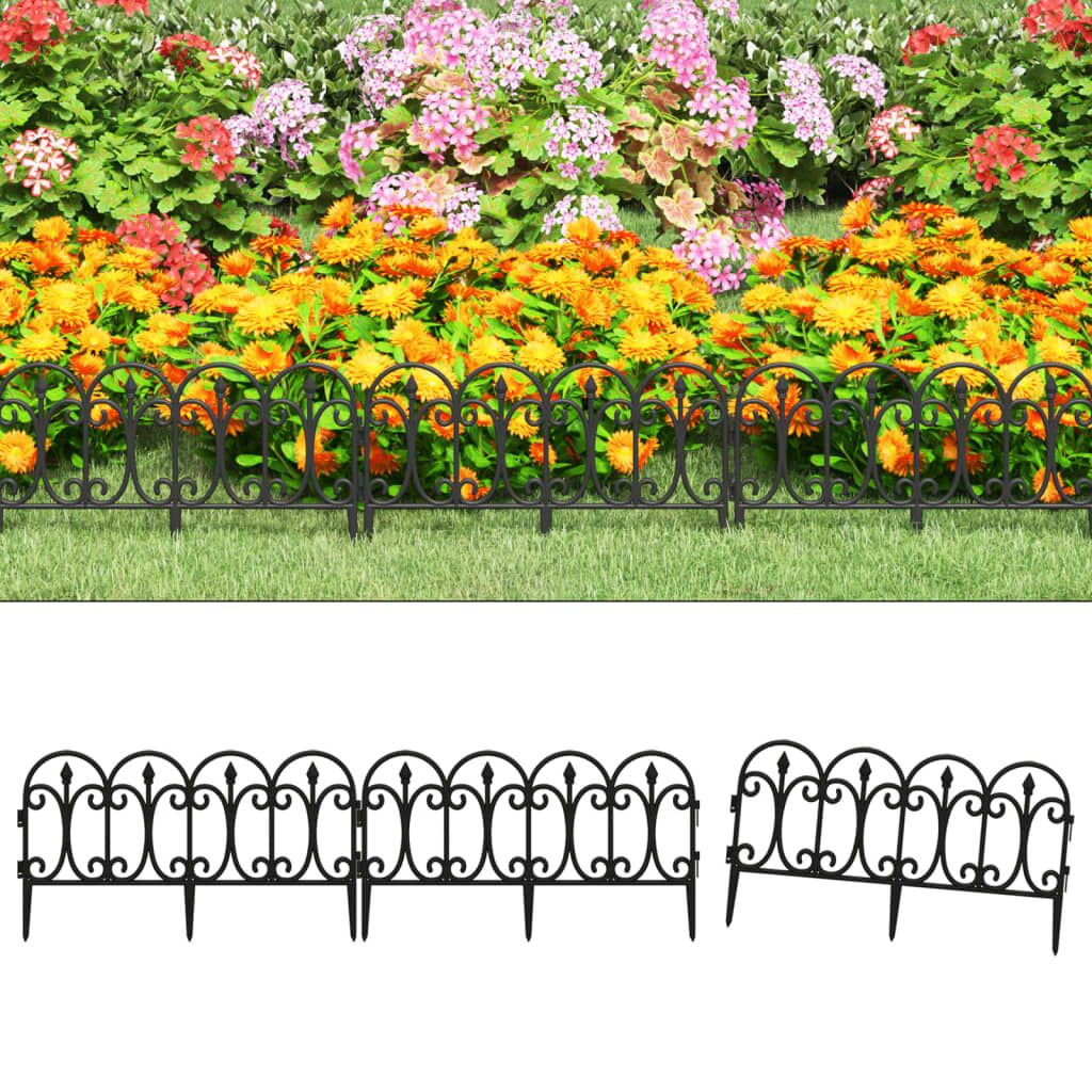 Vidaxl Borduras De Jardín 17 Unidades Pp Negro 10 M_1