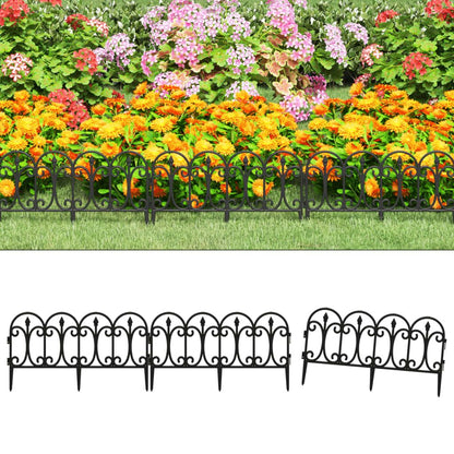 Vidaxl Borduras De Jardín 17 Unidades Pp Negro 10 M_1