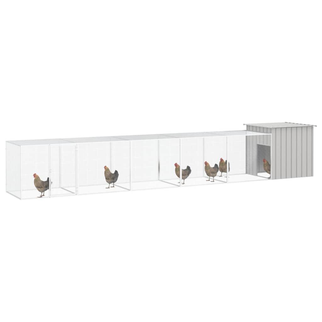 Vidaxl Gallinero De Acero Galvanizado Gris 600x91x100 Cm_1