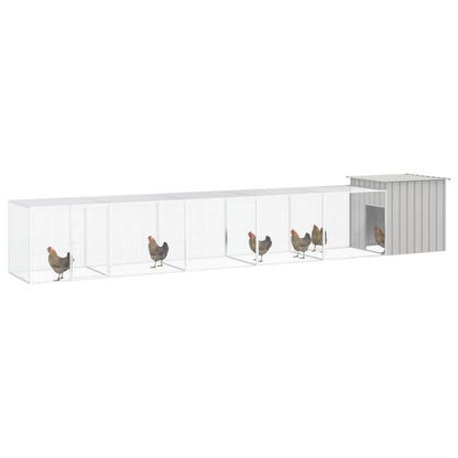 Vidaxl Gallinero De Acero Galvanizado Gris 600x91x100 Cm_1