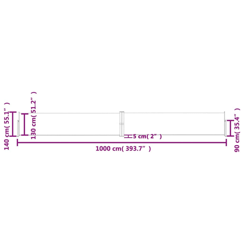 Vidaxl Toldo Lateral Retráctil Antracita 140x1000 Cm_2