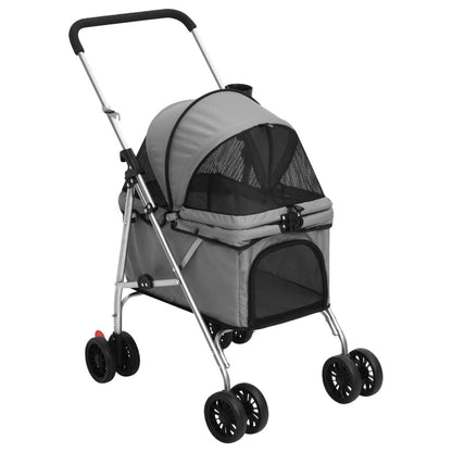 Vidaxl Cochecito Para Perros Plegable Tela Oxford Gris 76x50x100 Cm_0