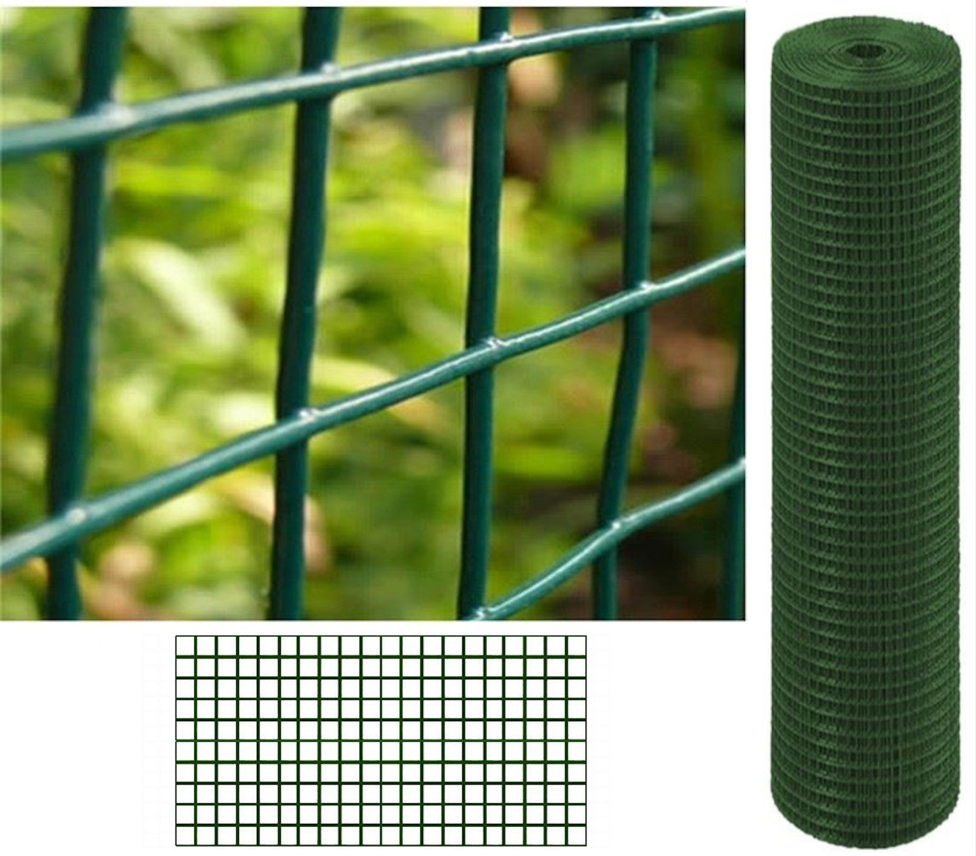 Malla Metalica Plastificada| Reticula 13x13mm| Composición 80% Acero Galvanizado/20% Pvc|malla Para Cercos 1x25m_1