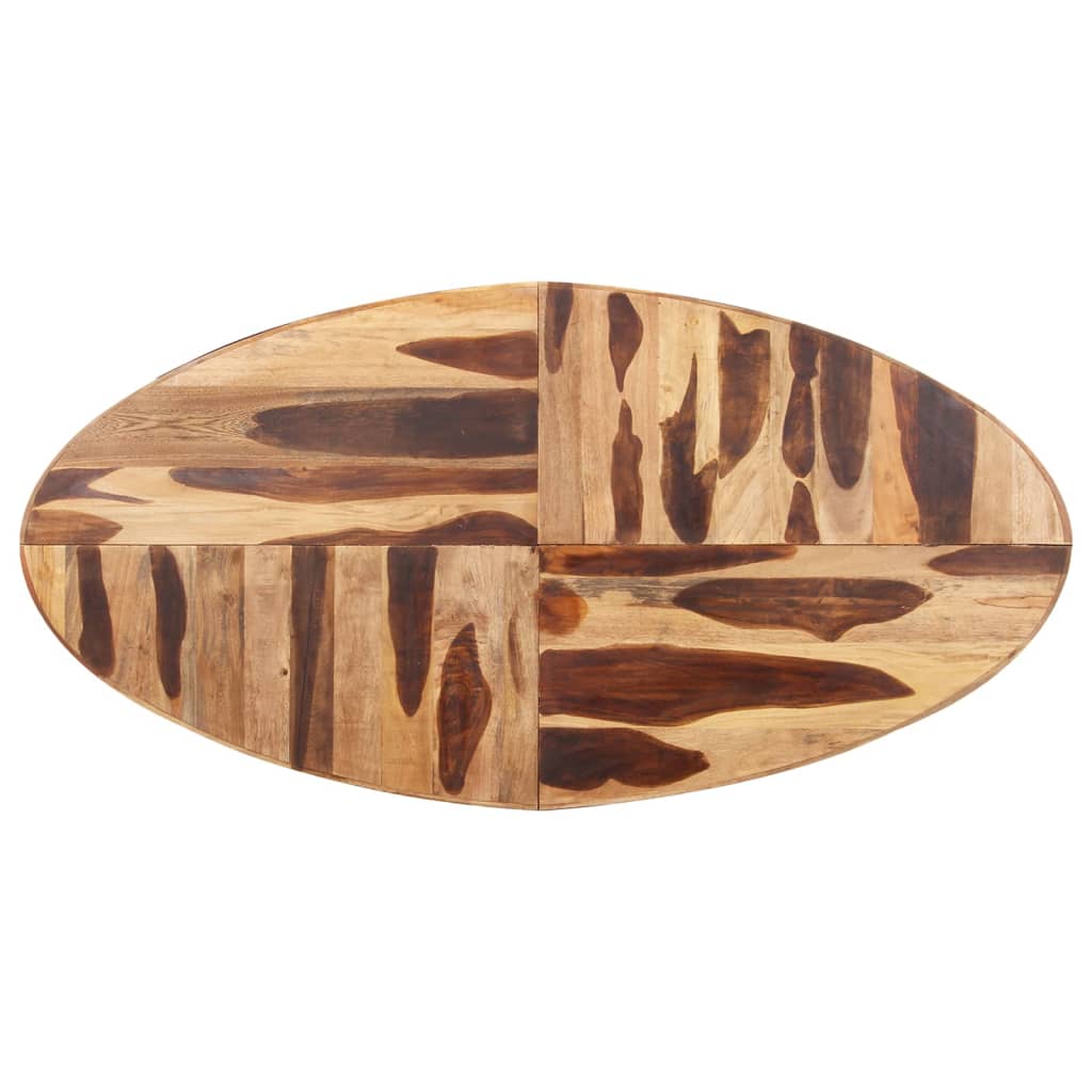 Mesa De Comedor Ovalada Madera De Acacia 200x100x75 Cm_2