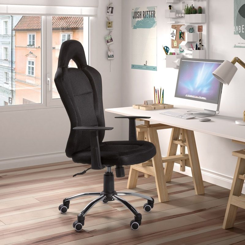 Silla De Oficina Fórmula Símil, Negro, 60,5 X 115-125 X 61,5cm_2