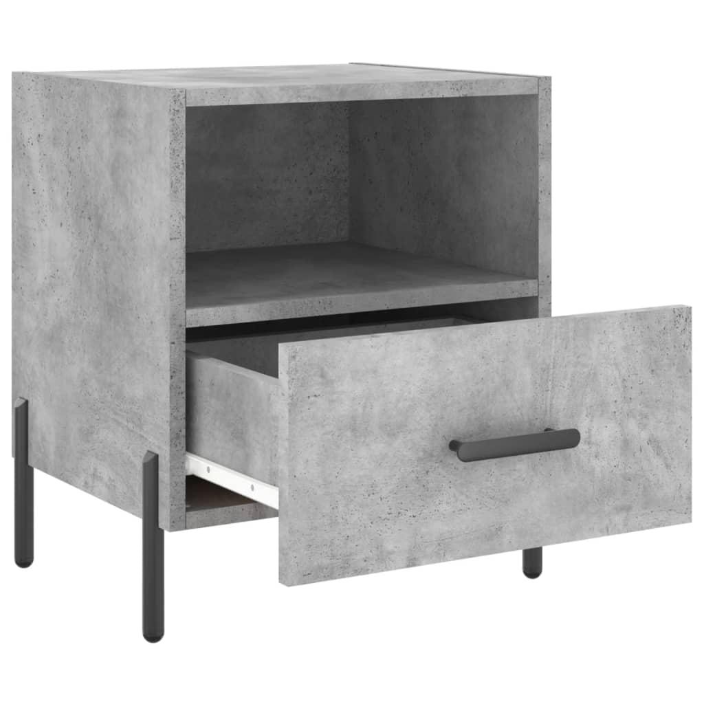 Mesita De Noche Madera Ingeniería Gris Hormigón 40x35x47,5 Cm_1