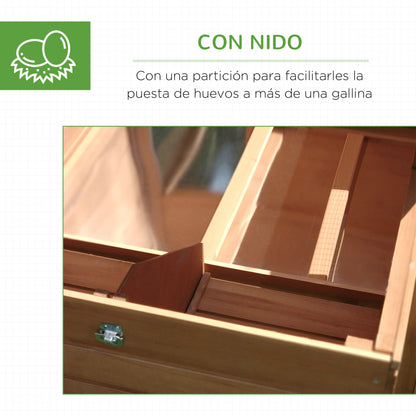 Pawhut Gallinero De Madera Exterior Con Zona Abierta Ponedero Y Techo Abatible_5