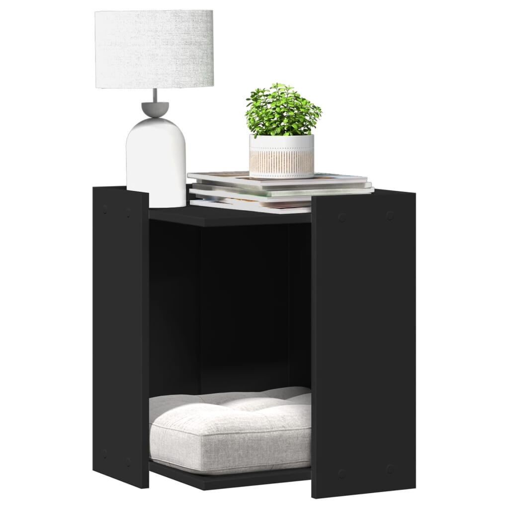 Vidaxl Mueble Arenero Para Gatos Madera Ingeniería Negro 42x42x51 Cm_1