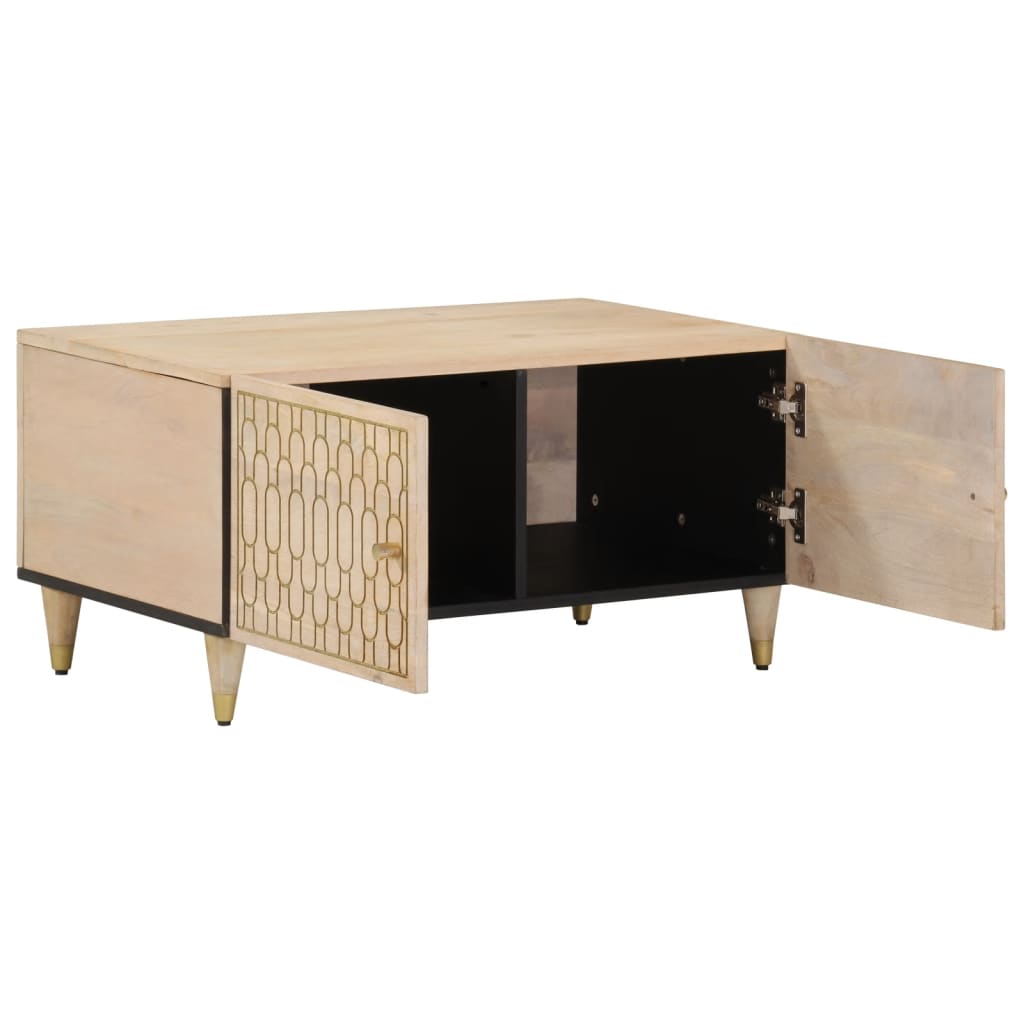 Mesa De Centro De Madera Maciza De Mango 80x50x40 Cm_0