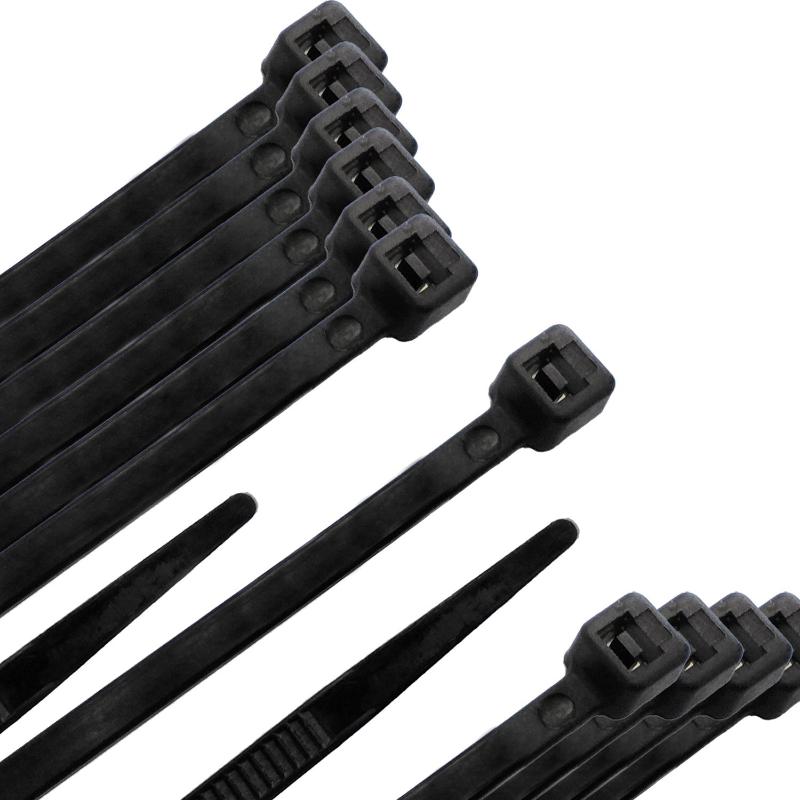Brida Nylon 100%. Color Negro 4,5 X 280 Mm. Bolsa 100 Unidades. Abrazadera Plastico, Organizador Cables, Alta Resistencia_0