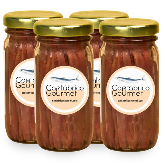 Anchoas De Santoña En Aceite | 64-80 Filetes Artesanales Premium | Anchoa Del Cantábrico Gourmet (400gr) En Tarro_0