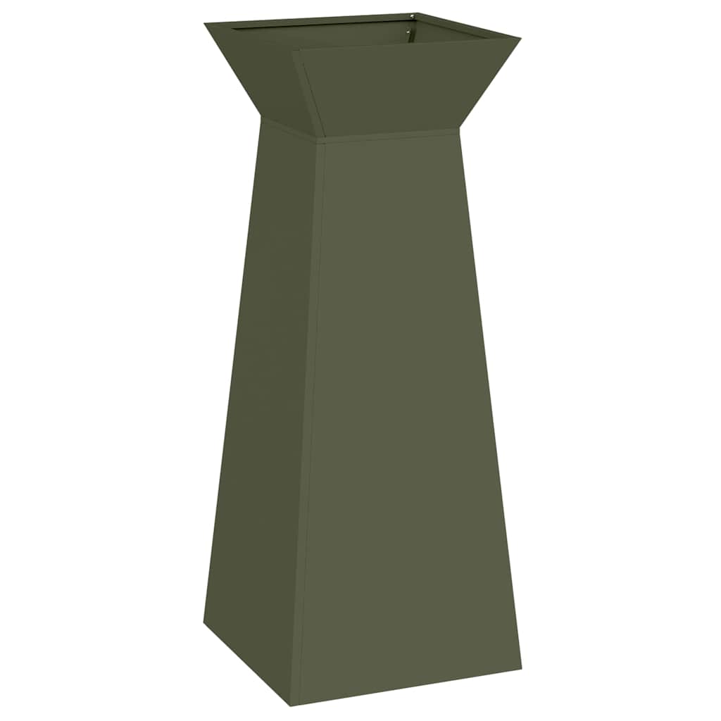 Maceta Pilar 2 Uds. Verde Oliva 40 X 40 X 100 Cm_4