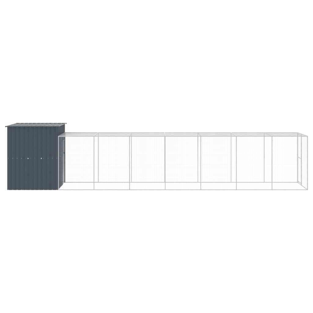 Vidaxl Gallinero Con Corral Acero Galvanizado Gris 165x863x181 Cm_3