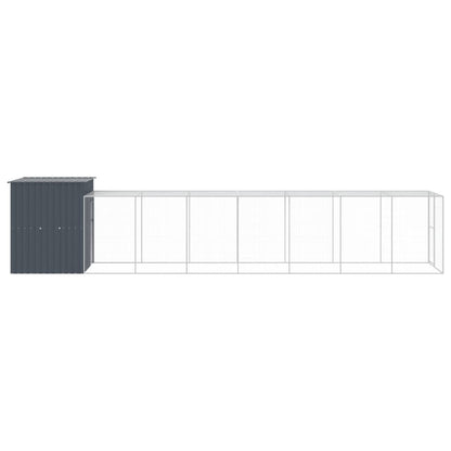Vidaxl Gallinero Con Corral Acero Galvanizado Gris 165x863x181 Cm_3