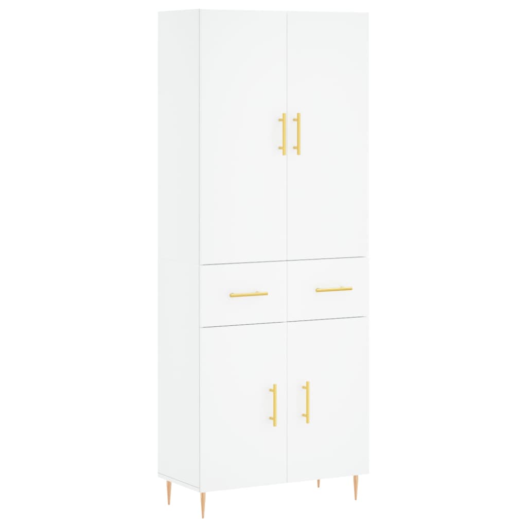 Aparador Alto Madera Contrachapada Blanco 69,5x34x180 Cm_1
