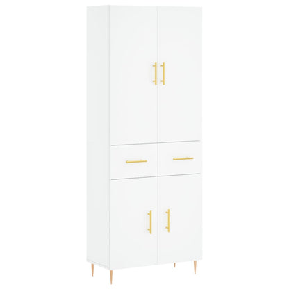 Aparador Alto Madera Contrachapada Blanco 69,5x34x180 Cm_1
