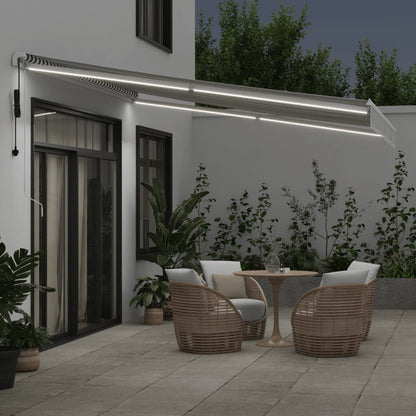 Toldo Retráctil Automático Luz Led Antracita Blanco 400x350cm_2