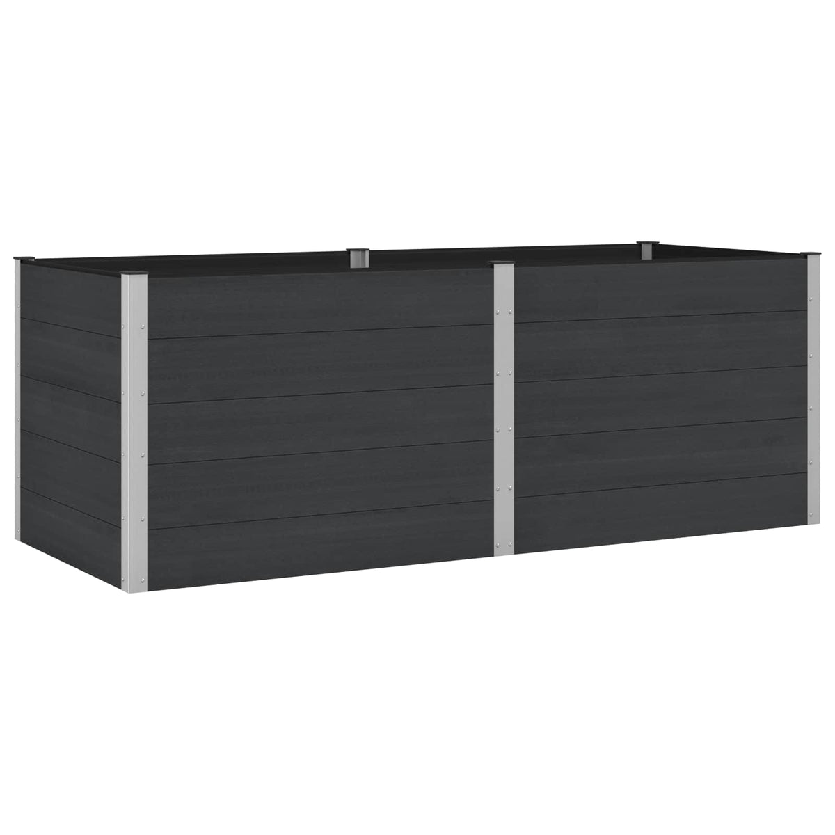 Arriate Elevado Negro 250 X 100 X 91 Cm Wpc Y Aluminio_0