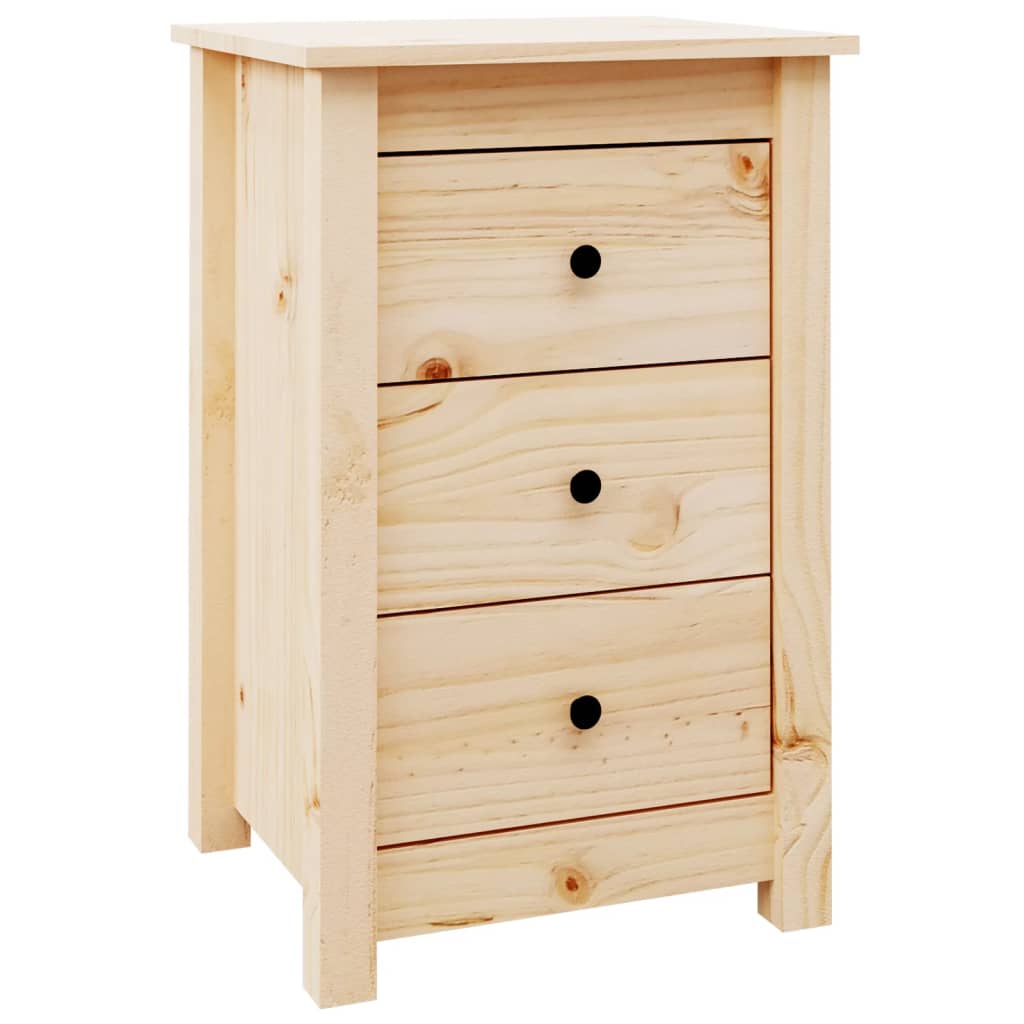 Mesita De Noche Madera Maciza De Pino 40x35x61,5 Cm_0