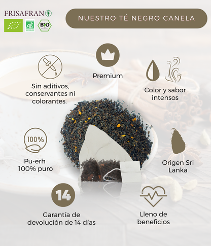 Té Negro Canela Ecológico Pirámides | Calidad | Frisafran 30 Uds_3