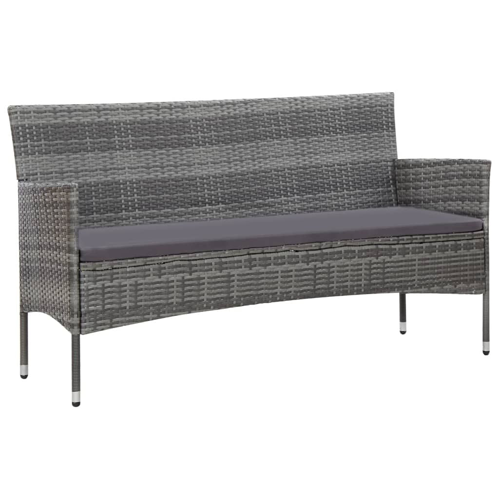 Vidaxl Set De Muebles De Jardín 4 Pzas Y Cojines Ratán Sintético Gris_1
