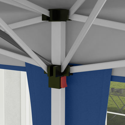 Outsunny Carpa Plegable 6x3 M Con Altura Ajustable Anti-uv Azul_3