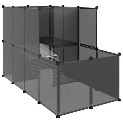 Vidaxl Jaula Para Animales Pequeños Negro Pp Y Acero 142x74x93 Cm_0