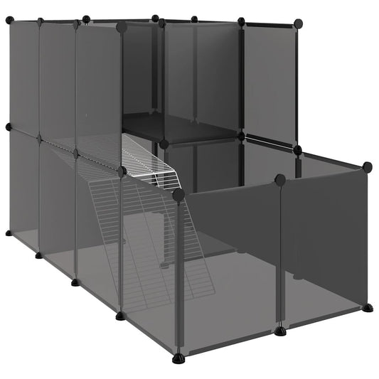 Vidaxl Jaula Para Animales Pequeños Negro Pp Y Acero 142x74x93 Cm_0
