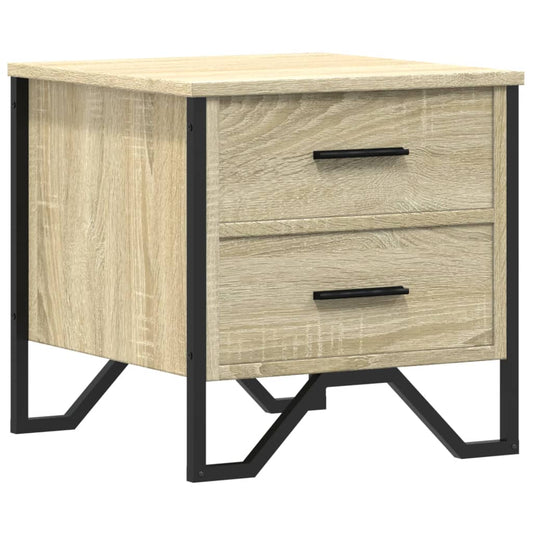 Mesita De Noche Madera De Ingeniería Roble Sonoma 40x41x40 Cm_0