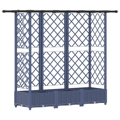 Cama Elevada Con Trellis Y Techo Gris 164 X 40 X 121 Cm Pp_0