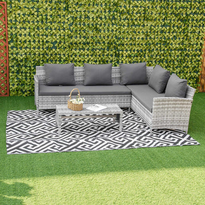 Outsunny Alfombra De Exterior Reversible 182x274 Cm Con Patrón Geométrico_1