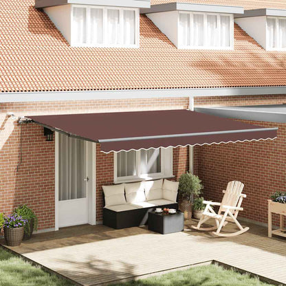 Toldo Retráctil Automático Con Luces Led Burdeos 450x300 Cm_1