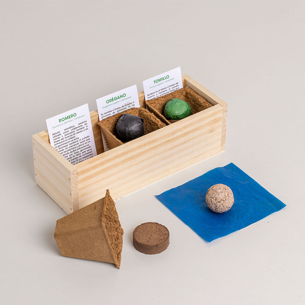Mini Huerto Mediterráneo | Kit Cultivo Aromáticas (romero, Orégano Y Tomillo) | Huerto Urbano En Casa | Regalo Original_1